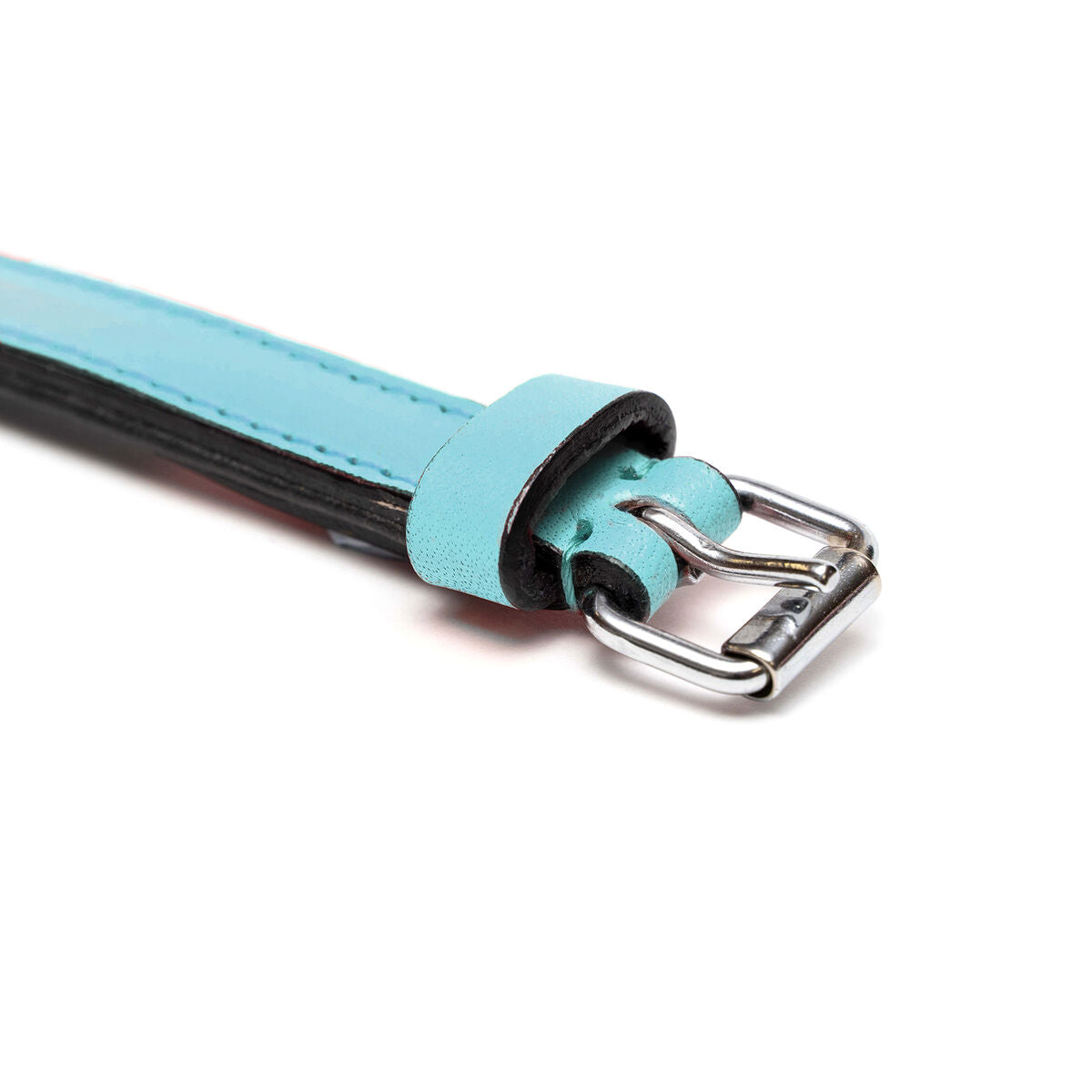 Hundehalsband Gloria 30 cm Polsterung Leder Blau